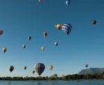 Balloons flying over Prospect Lake